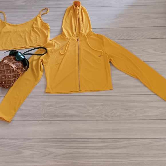 Plus Size Casual Solid Color Plus Size Pit Vest Jacket Pants Three-Piece Set - Picture 13 of 15